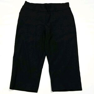 🎁5/$25 Reitmans Shorts Women's Size 6 Petites Black Stretchy Pull On Belt Loops